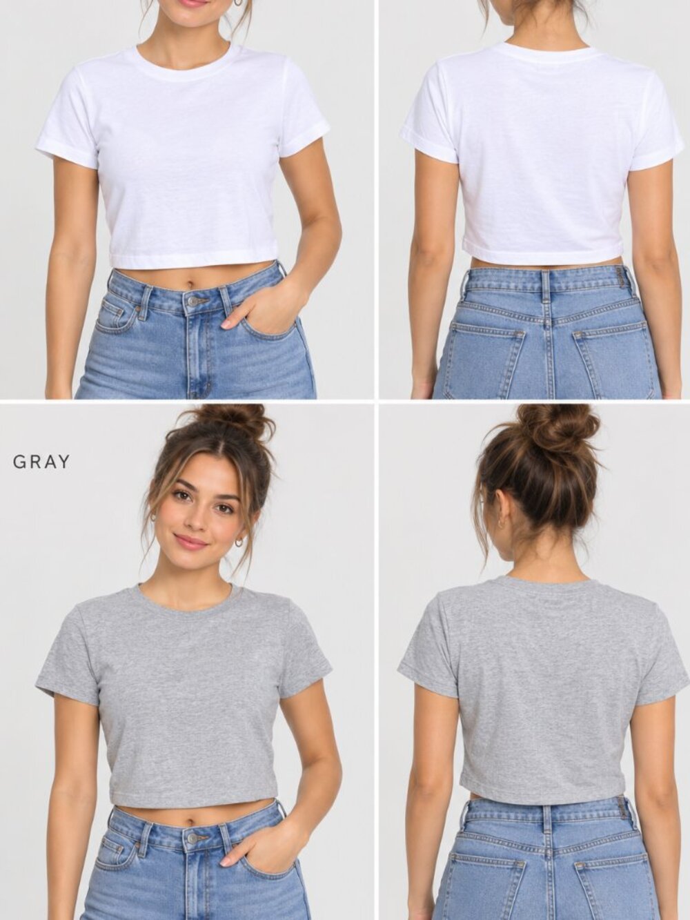 Fashion Nova Robin Crop Top Short Sleeve Crew Neck Tee LOT OF 2 Size XL